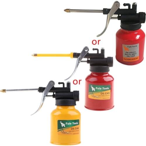 2021 New 1Pc High Quality 250ml Oil Can Spout Thumb Pump Workshop Oiler Oil Can Red