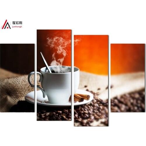 4 panel Hot Sale Home Decor Artwork painting print on canvas coffee Decoration Modular Picture poster canvas print Free Shipping