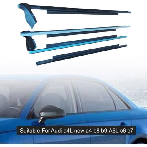 4Pcs Outer Weatherstrip Waterproof Rubber Glass Window Seal Belt for Audi A4L A4 B8 B9 A6L C6 C7
