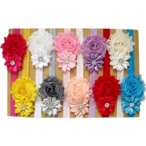 5pcs Lovely Hair Band Baby Girls Headbands Chiffon Hair Flower Item Type Head cut baby Headbands Vintage HairBands Accessories