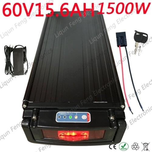 60V 15AH Battery pack 60V 15AH Lithium ion Battery 60V 15AH Electric Bicycle Battery With Tail Light And 67.2V 2A Charger