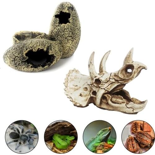 Fish Tank Reptile Evasion House Dinosaur Skull Reptile Landscaping Ornaments Simulated Dinosaur Egg Fossil Aquarium Decoration