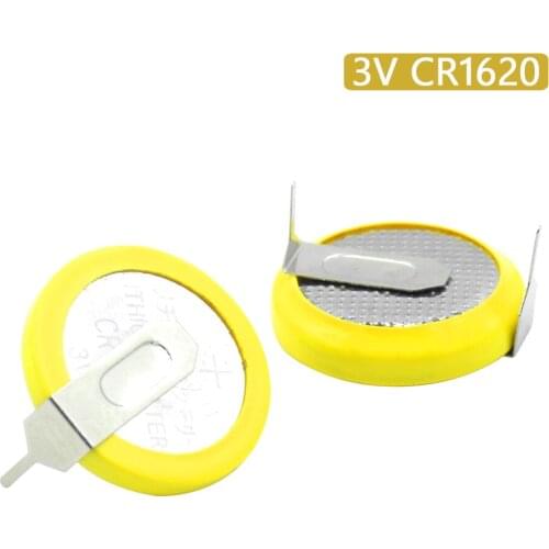 2Pcs 3V Soldered CR1620 Battery With 2 Pins For Main Board Remote Control Toy Lithium Single Use Cell Batteries