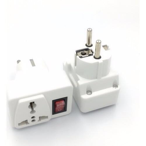 White 250V 6/10A universal adaptor plug British American Europe Portable extend converter plug socket with on off light switch