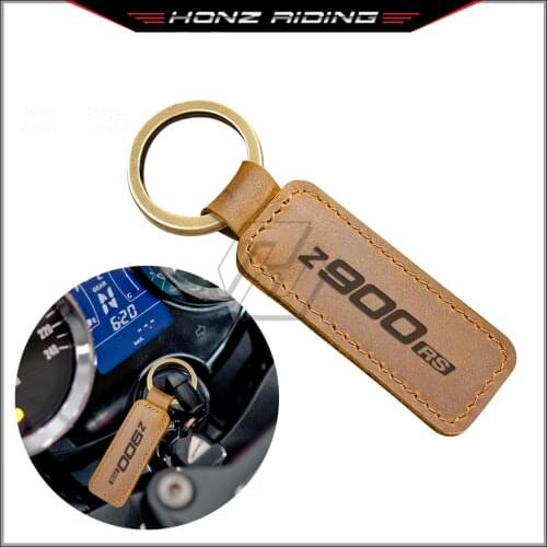 For Kawasaki Z900RS Cafe Z900 RS Motorcycle Keychain Cowhide Key Ring
