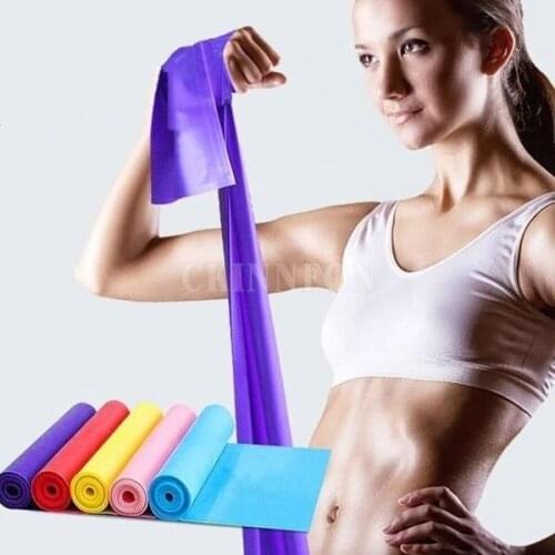 50Pcs/Lot 1.5m Yoga Pilates Stretch Resistance Band Exercise Fitness Band Training Elastic Exercise Fitness Rubber Belt