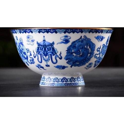 4.5/5/6 inch Jingdezhen Blue and White Porcelain Ramen Bowl Kitchen Utensils Porcelain Soup Rice Bowl Chinese Bone china Bowls