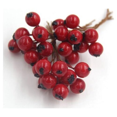 Artificial Flowers Fake Smooth Foam Pomegranate Fruit Small Berries Red Cherry Stamen For Home Wedding Decoration
