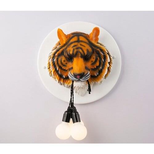 Italian designer lamp tiger bite line wall lamp Nordic living room dining room study bedroom resin gold animal lamp