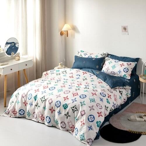 4 Pcs Comfortable Bedding Set Printed Duvet Cover 220x240 Pillowcase With Sheet Boy Kid Girl Single Double Bed Queen King Size