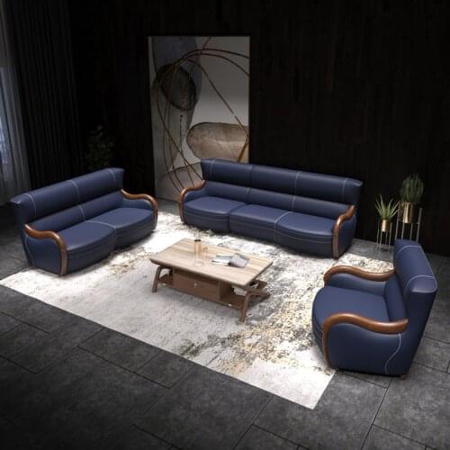 Nordic leather sofa, Italian top leather, high end solid wood corner, Princess small family living room