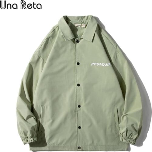 Una Reta Baseball jacket Men New Single-breasted Hip Hop Women Jacket Coat Men Streetwear Casual Plus size Mens Spring jacket