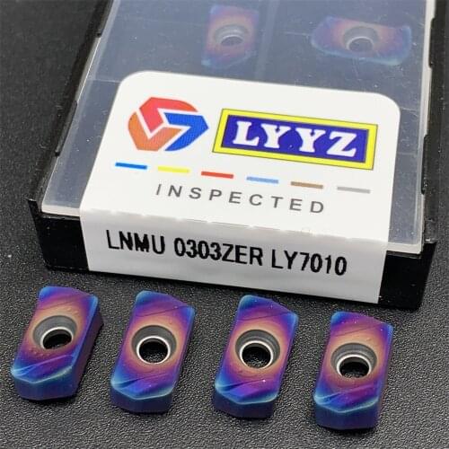 LNMU0303 LY7010 High quality nano blue double side fast feed open rough milling insert cemented carbide turning tool LNMU0303