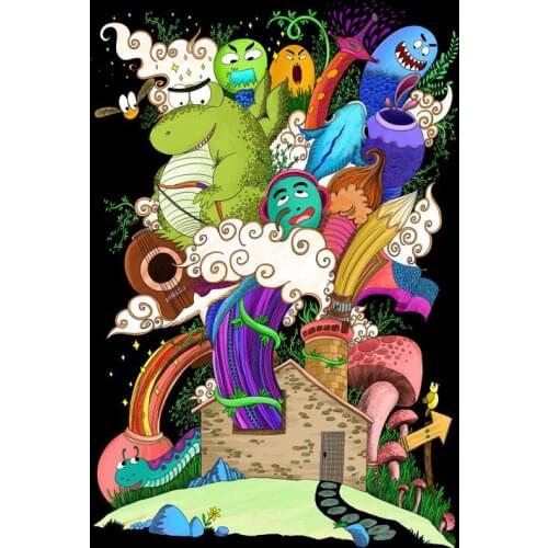 Lovely family The wooden puzzle 1000 pieces ersion jigsaw puzzle white card adult childrens educational toys