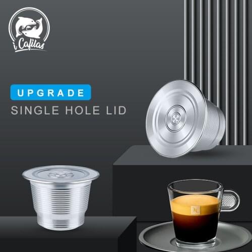 ICafilas Stainless Steel For Nespresso Reusable Capsule with Press coffee Tamper Refillable Inoxidable Coffee Pod Filters