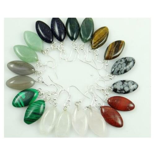 Natural stone tiger eye Turquoises Quartz Crystal Opal Horse eye earring pendant for diy Jewelry making earring Accessories