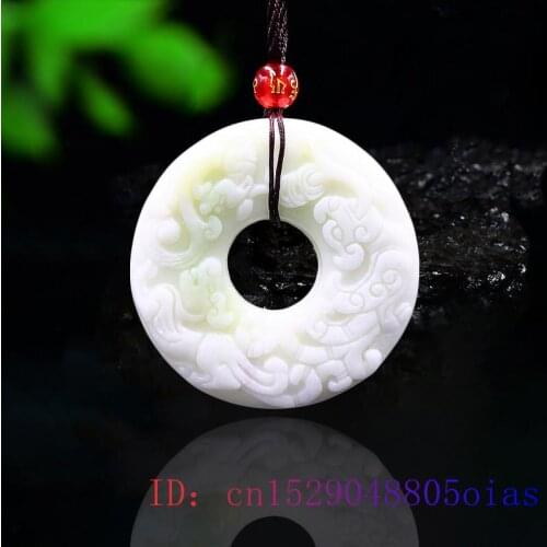 Jade Pixiu Pendant Tiger Charm White Women Double-sided Natural Amulet Fashion Carved Jewelry Accessories Necklace Gifts