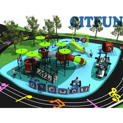 New style Fantastic Concert World outdoor playground, Good quality paly slider for school/park/community OP18-007A