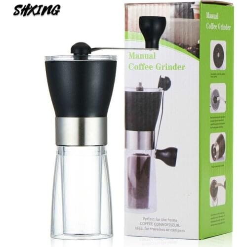 Plastic Portable Coffee Grinder Stainless Steel Adjustable Handheld Coffee Grinder Cocoa Bean Mill Manual Coffee Grinder