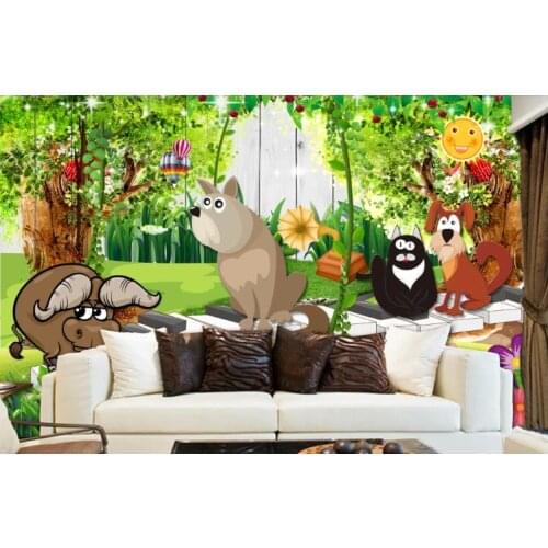 Custom 3D Photo Wallpaper For Kids Room 3d animal park animal story Room Bedroom Wall Decoration Mural Wallpaper
