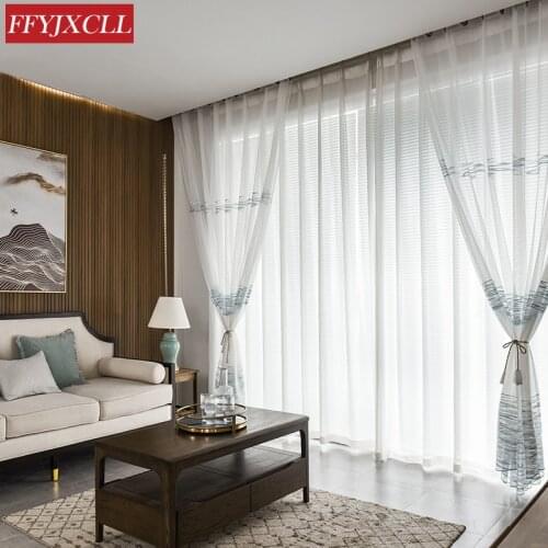 Simple Embroidered Window Screen Chinese Embroidery Screen Simple and Fashionable Living Room Bedroom Tulle Curtain