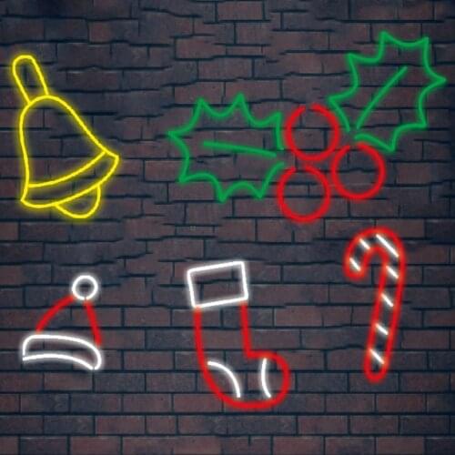 Christmas gift led neon light Christmas Bell Neon sign Led Flex Neon Light Sign Board home decoration