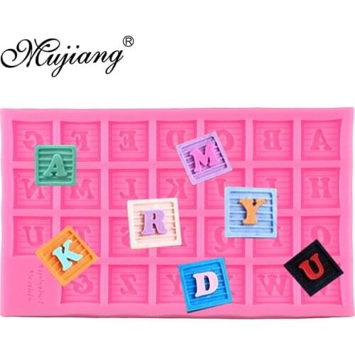 Silicone Rectangle Alphabet Letters Chocolate Cake Mold Cookie Cupcake Baking Fondant Cake Decorating Tool Candy Clay Molds