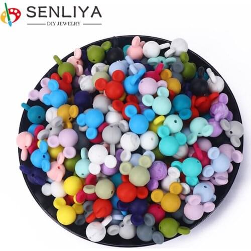 100Pcs/Lot Silicone Loose Beads 14mm Baby Teether Soft Chew Teething BPA Free for DIY Baby Pacifier Chain Rattle Toy Accesories