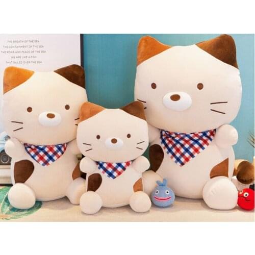 Lovely cat plush toy very soft cotton kitty doll throw pillow birthday gift h1450