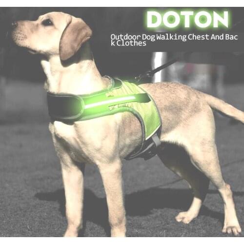 Dog Collar Pet Safety Reflective Harness Collar Luminous LED Strap Pet Dog Chest Strap Large Dogs Night Travel Pets Supplies