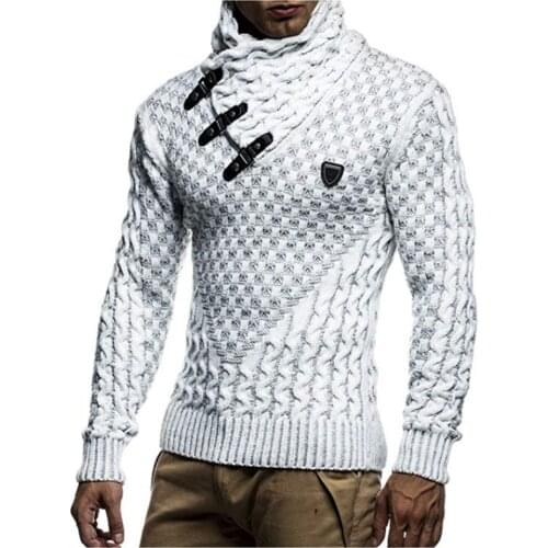 Mens Pullovers Sweaters Warm Hedging Turtleneck Sweater Mens Casual Knitwear Slim Fit Winter Sweater Male Brand Clothing