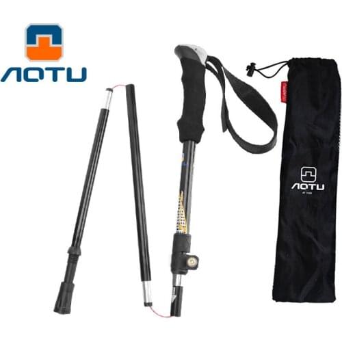 Walking Stick 5 Section 7075 Aluminum Alloy Fold Crutch Telescopic 106-125CM EVA handle Outdoor Mountain-climbing Camping Hiking