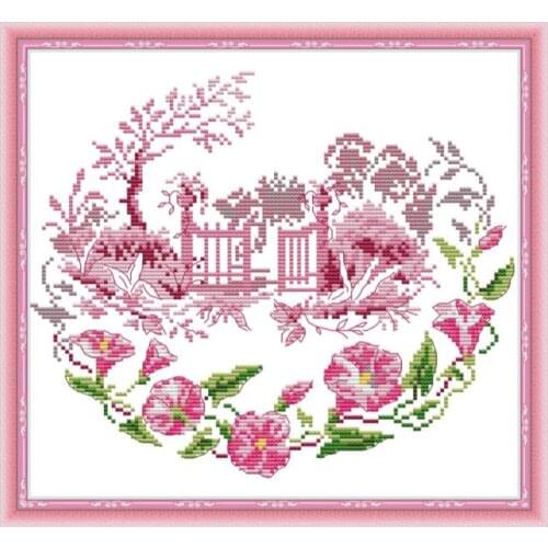 Morning Glory Garden Cross Stitch Patterns Printed Fabric 14CT 11CT Counted Canvas DIY Embroidery Kits Needlework Set Home Decor