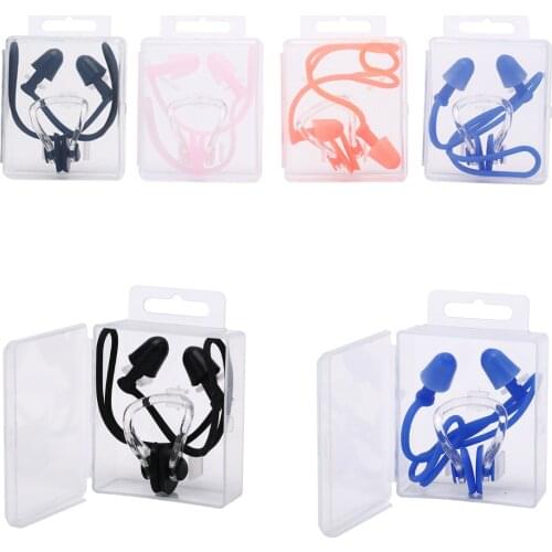 Waterproof Soft Swimming Earplugs Nose Clip Case Protective Prevent Water Protection Ear Plug Soft Silicone Swim Dive Supplies