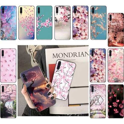 Japanese Pink Cherry Blossom Flower Phone Case For Samsung A41 A31 A50 A32 A11 A12 A02 A52 A21 M31 A72 A51 A70 A71 A21S