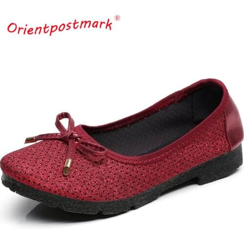 Women Flats Women Loafers Shoes Soft Wine Red Women Shoes Ladies Shoes Women soft sole Fashion brand OrientPostMark