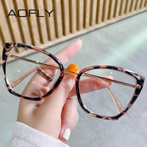 AOFLY Fashion Womens Blue Light Glasses Vintage Cat Eye Optical Eyeglasses Frame Female Computer Gaming Eyewear Ladies UV400