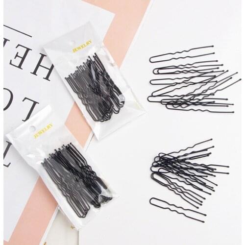 40pcs 6cm U Shape Hair Clips Bobby Pins for Women Girls Bride Hair Styling Accessories Black Gold Brown Hairpins Metal Barrettes