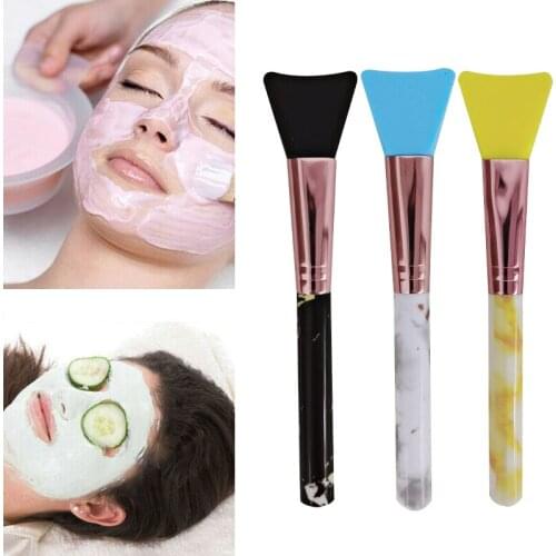 1Pc Marble Pattern Silicone Facial Mud Mask Brushes Gel DIY Mask Tool Soft Mask Mud Mixing Brush Woman Face Skin Face Care Tool