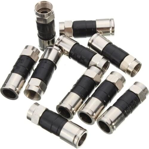 10pcs New Arrival RG6 F Type Compression 2.7cm high quality Snap Seal Plug Connector For Sky Satellite Virgin Cable