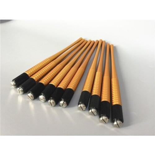 10PCS Permanent Makeup Eyebrow Pen Microblading Machine Tattoo Supply Golden Colors