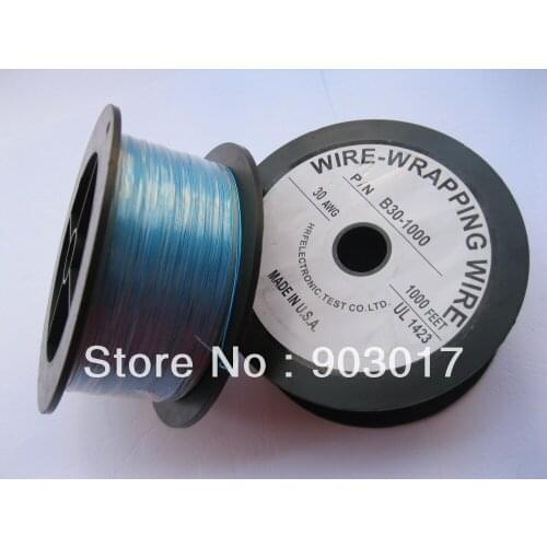 2 roll 30AWG 1000ft Wire-Wrapping Wire Sliver Plated Copper Blue Color