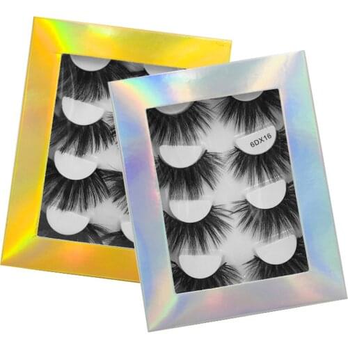 4 Pairs 3D Mink Hair False Eyelashes Criss-cross Wispy Cross Fluffy Length 25-30mm Lashes Extension Handmade Eye Makeup Tools