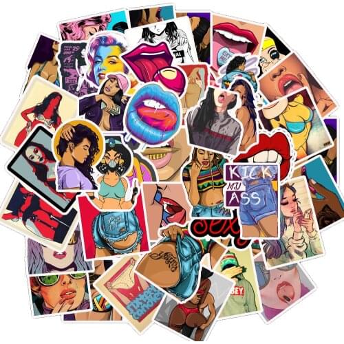 50pcs Butt Sexy Girl Vintage Stickers For Notebooks Stationery Laptop Personalized Sticker Craft Supplies Scropbook Supplies