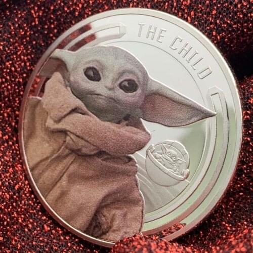 THE CHILD Silver Plated Challenge Coin Movie Around Commemorative Coins Kids Toys Gifts Collectible
