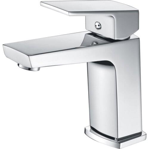 Chrome Single hole Bathroom Square Sink Faucet One Hole/Handle Mixer Tap Deck mounted