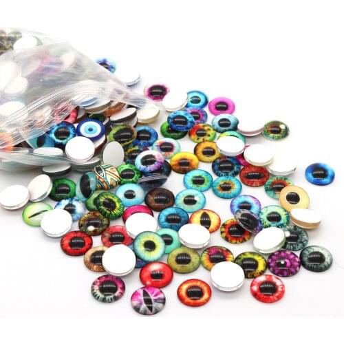 Cabochons Round Mosaic Tiles Eye Eyeball Stepping Stone Glass Marbless Package for Jewelry Making Tool Kits for Crafts Bulk