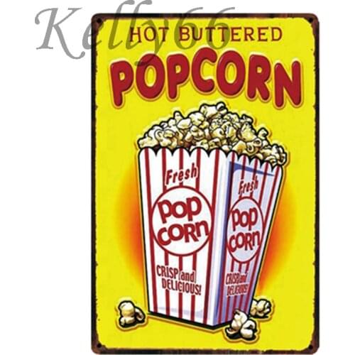 [ Kelly66 ] Popcorn Metal Sign Tin Poster Home Decor Bar Wall Art Painting 20*30 CM Size y-1925