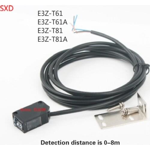2PCS Small square counter photoelectric switch E3Z-T61 E3Z-T61A E3Z-T81 E3Z-T81A Normally open and normally closed DC 12-24VDC