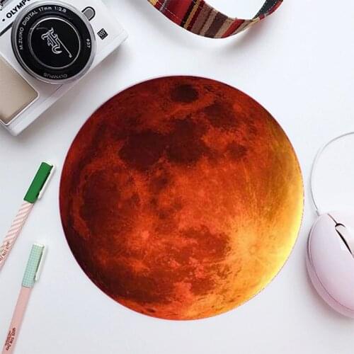 Mairuige 20*20cm Computer Mouse Pad Rubber Thickened Cartoon Round Earth Mouse Pad Macbook Millet Lenovo Non-slip Mouse Pad